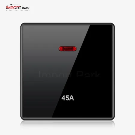 Full Glass 45A DP switch with LED Black