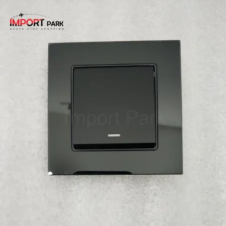 Glass Border 1gang 2way switch Black image 1