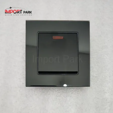 Glass Border 45A DP switch with LED Black