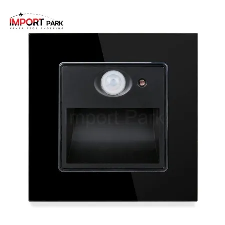 Glass Border Human Body Sensor Lamp Black