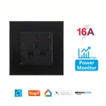 Wifi Smart 3 Pin well socket with power monitor Black