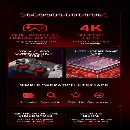 HDMI Dual Wireless Gamepad Support K9 game stick 4K Games Classic for PS1