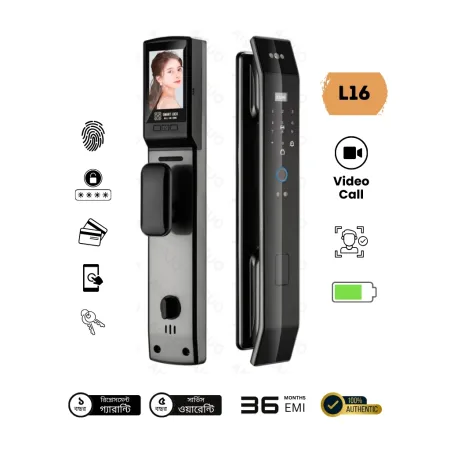 L16 Smart WiFi Tuya Intercom Face Fingerprint Door Lock image 1