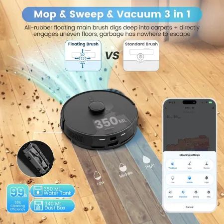 AIRROBO T20+ Self-Emptying Robot Vacuum Cleaner with Dry and Wet Mopping image 1