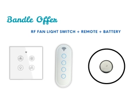 Fan-Light Switch + Remote + Battery