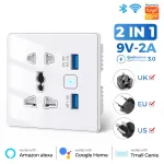 Wifi USB and 5 pin Socket 10A Round Corner White