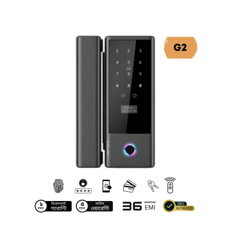 G2 Premium WiFi Smart Finger Print Glass Door Lock image 1