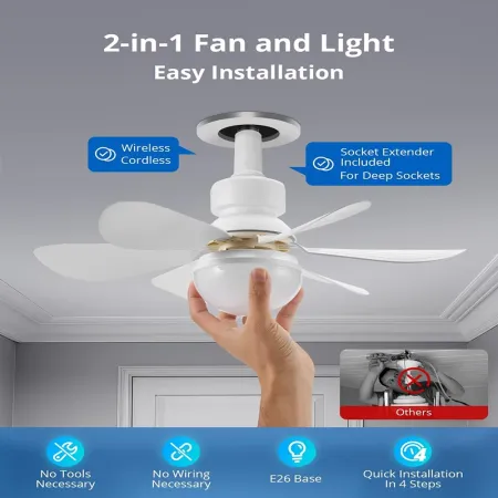Intelligent Ceiling LED Fan Light with Remote image 1