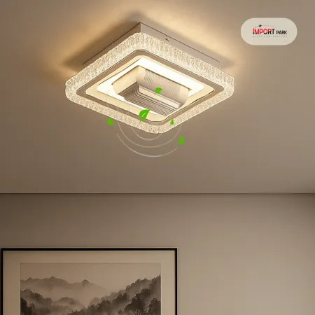 Remote Control Bladeless Ceiling Fan with Dimmable LED Light - FL01B image 1