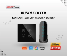 Fan-Light Switch + Remote + Battery
