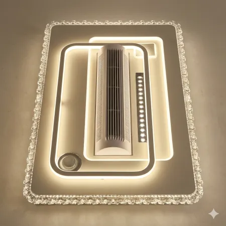 Bladeless Ceiling Fan with Dimmable LED Light with speaker image 1